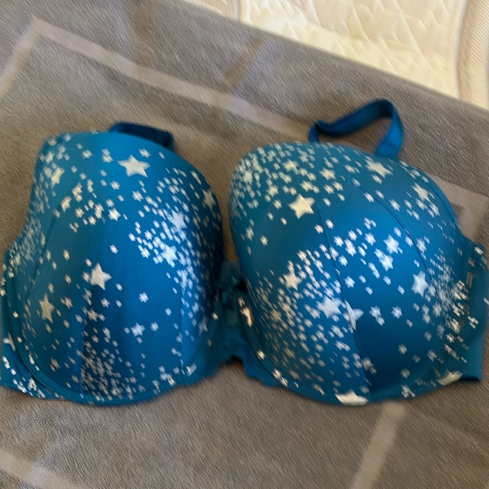 Torrid Blue and White Starry Plunge T-shirt Bra